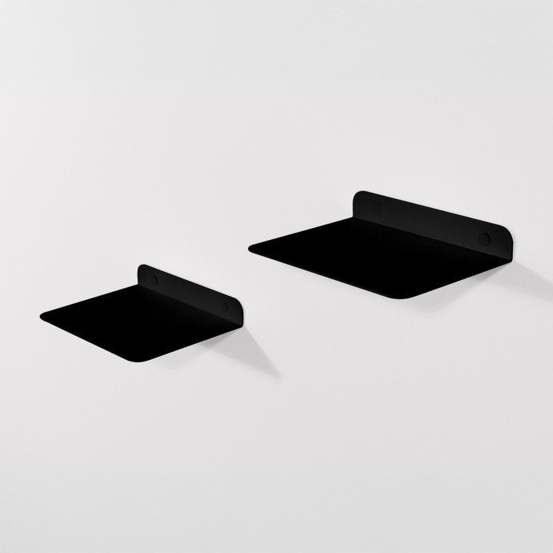 Coppia di mensole piane 20 nero